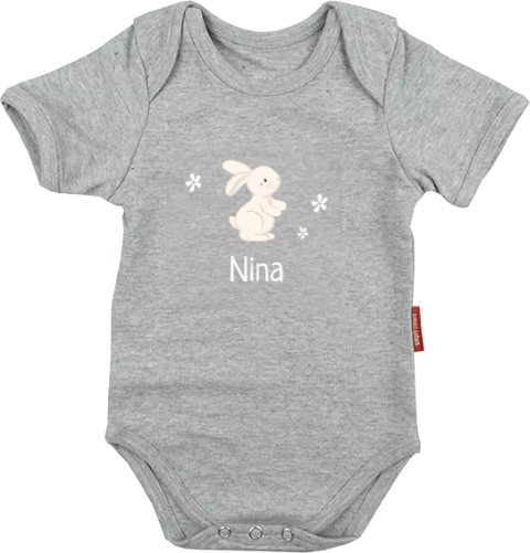 Personalisierter Strampler mit Hasen und Namen