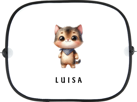 Auto Sonnenschutz mit niedlichem Kätzchen und Namen