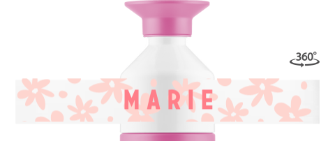 Bunte Dopper mit namen und Blumenmuster