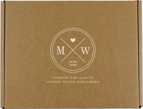 Geschenkbox zur Hochzeit mit Initialen und Hochzeitsdatum