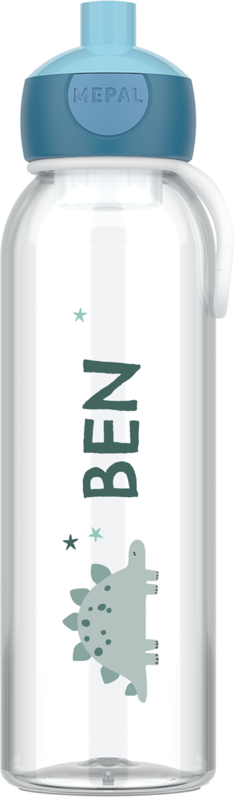 Niedliche personalisierte Flasche mit Namen und Dino