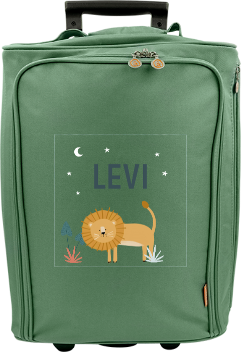 Personalisierter Trolley mit Namen und Dschungel-Design