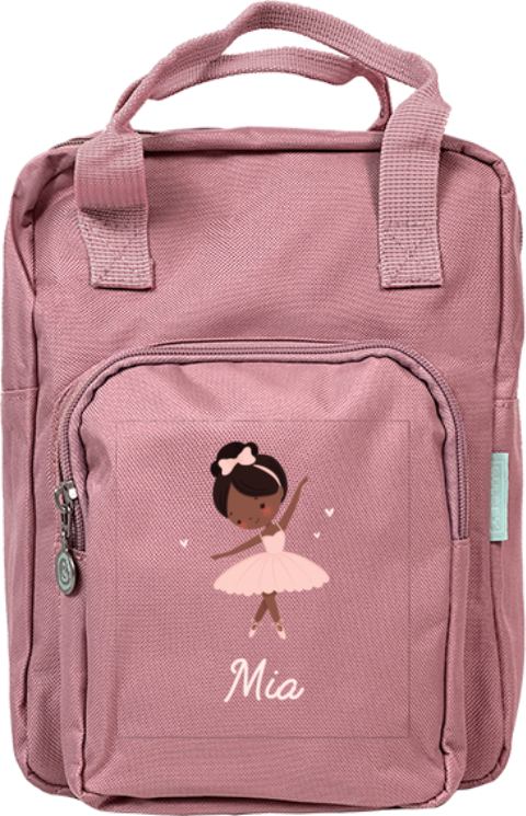Cooler Schulrucksack mit Namen und ballerina