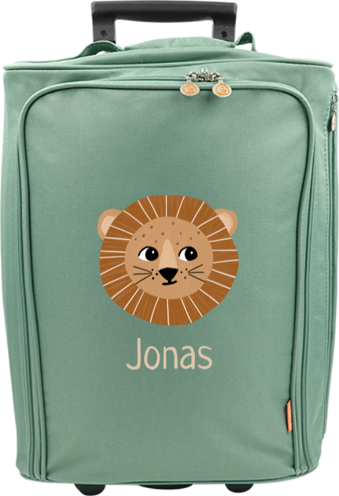Niedlicher Kindertrolley mit Namen und Löwenkopf