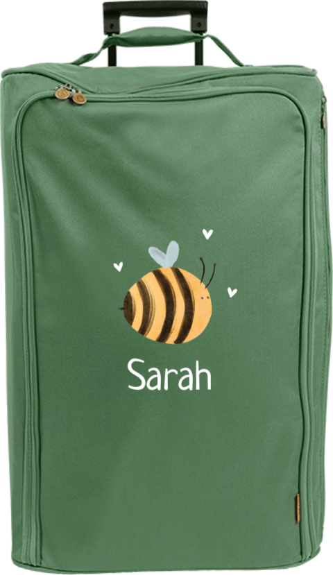 Reisetrolley mit Namen und Biene