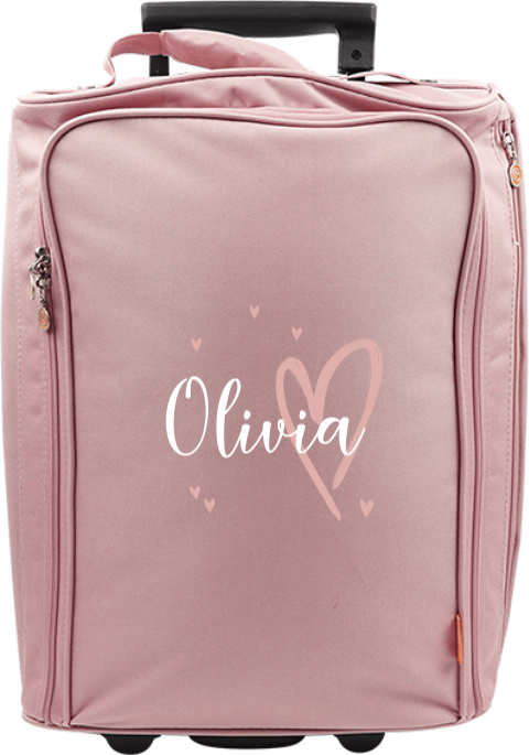 Personalisierter Trolley mit Namen und Herze