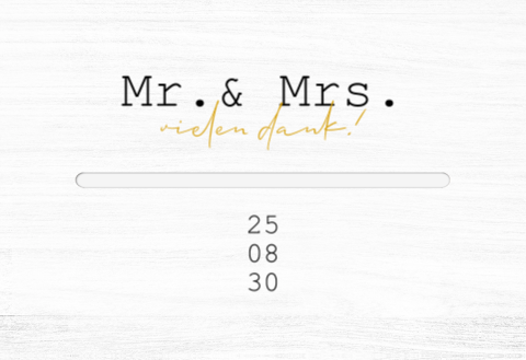 Kartenbox Hochzeit mit ockergelber und schwarzer Schrift
