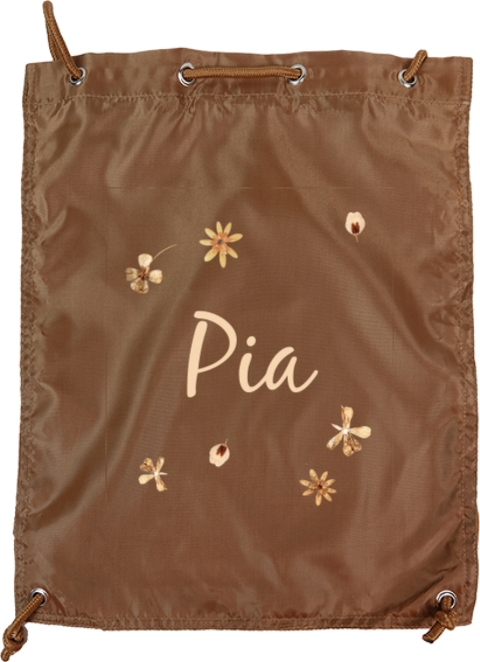 Sportbeutel mit Namen und Blumen Print
