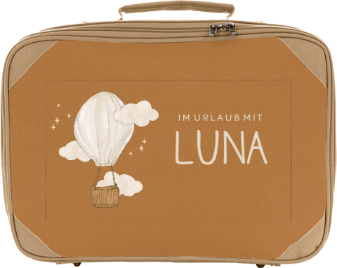 Personalisierter Kinderkoffer mit Namen und Heißluftballon
