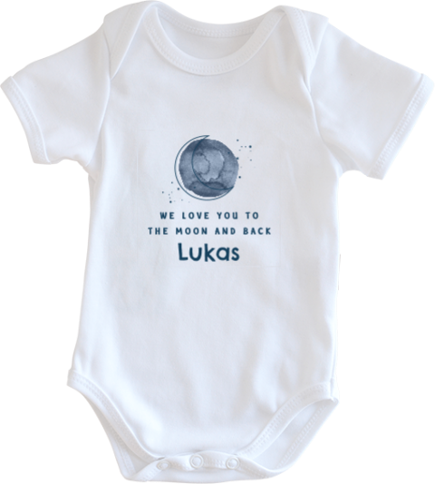 Niedlicher Baby Body mit Mond und Namen