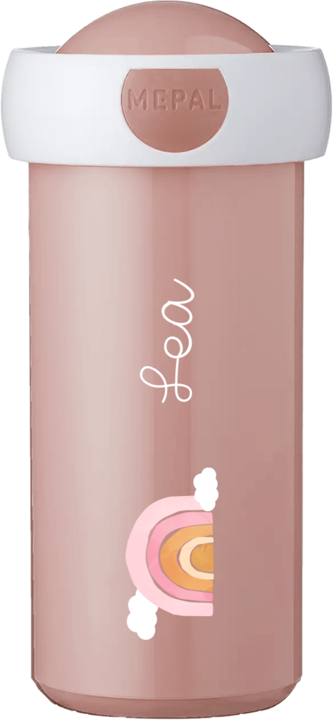 Mepal Campus Trinkflasche mit Namen, Regenbogen und Wolken