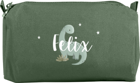 Federmäppchen mit Dino und Namen des Kindes