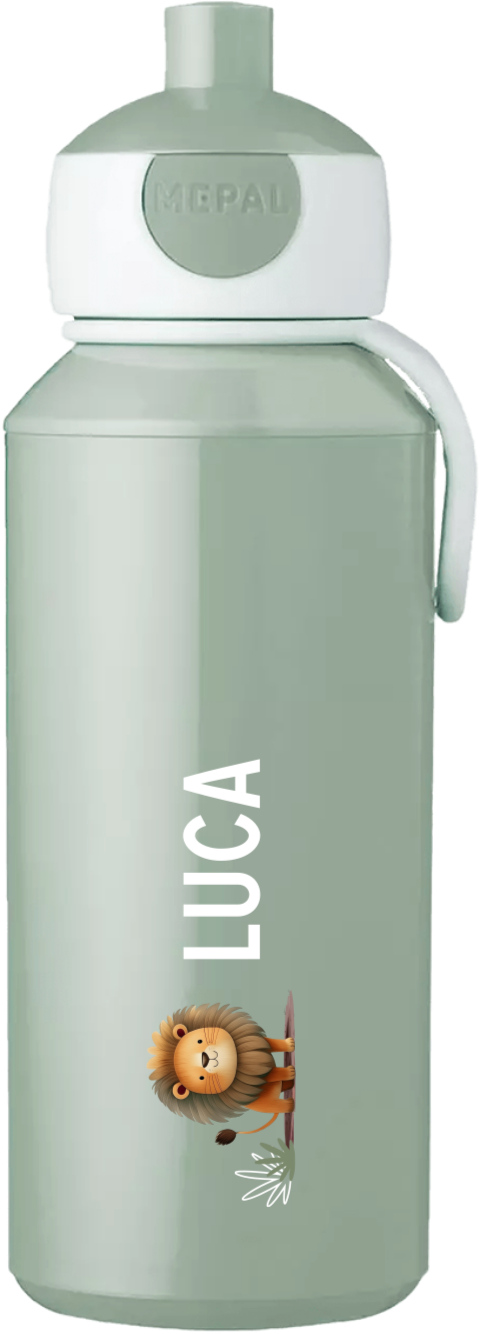 Mepal Pop Up Trinkflasche mit Namen und niedlichen Löwen