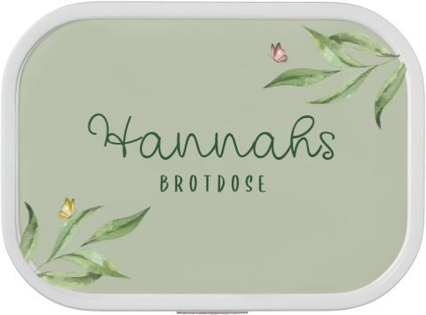 Brotdosen personalisiert mit feinem Zweigen-Design und Namen