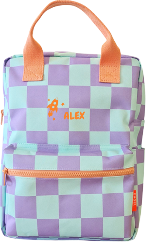 Rucksack personalisiert mit Namen und Rakete