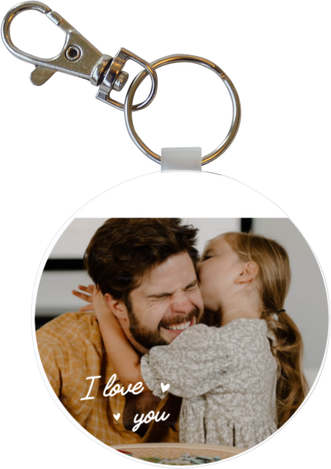 Schlüsselanhänger zum Vatertag mit Foto und "I love you" 