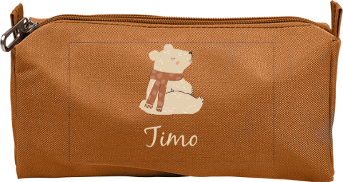 Personalierbares Federmäppchen mit Eisbär Motiv und Namen