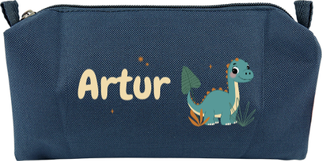 Personalisierbares Federmäppchen mit Dino und Namen