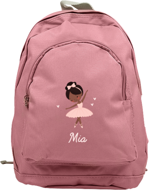 Rucksack Junior mit Name und Ballerina