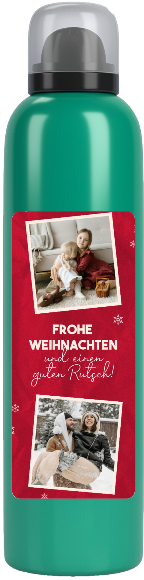 Duschgel personalisiert mit rotem Design - Weihnachtsgeschenk