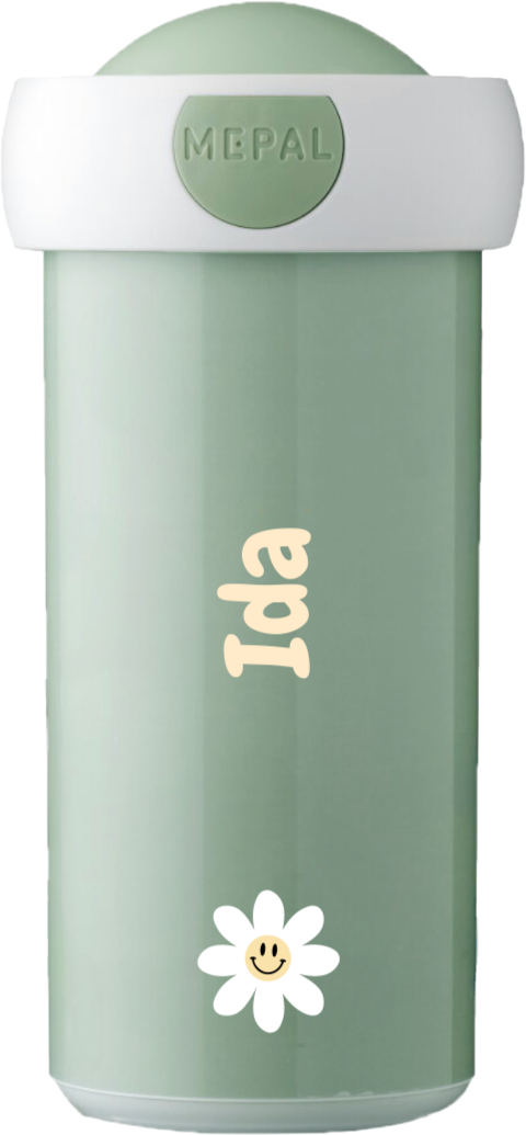 Mepal Campus Trinkflasche mit Namen und fröhlicher Blume