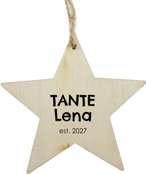Hölzerne Weihnachtskugel für Tante in sternform