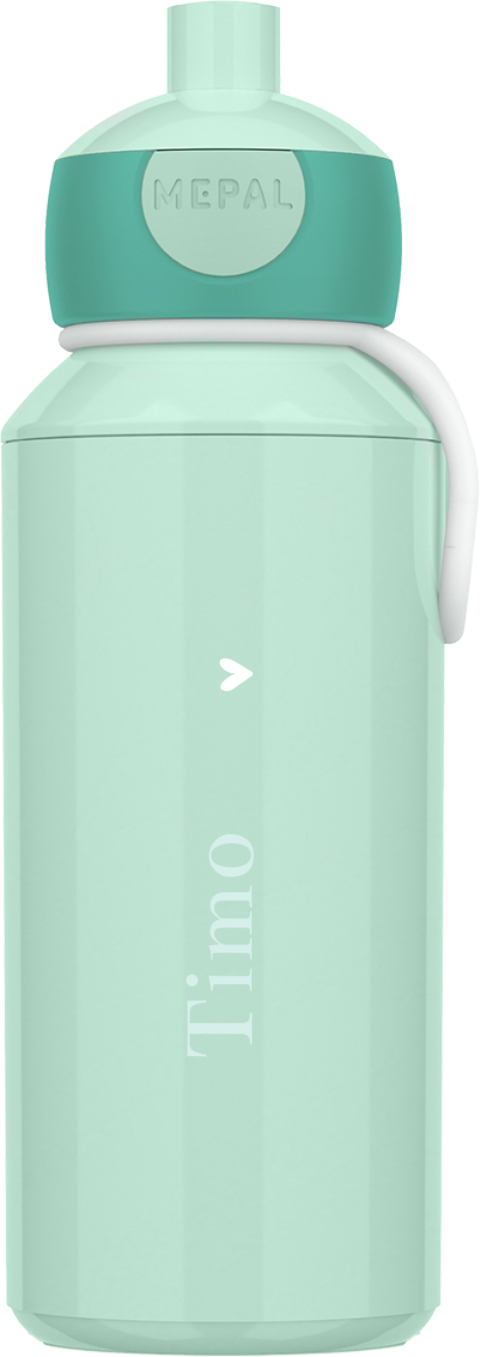 Schlichte Mepal Pop Up Trinkflasche mit Namen und Herzchen für Jungen