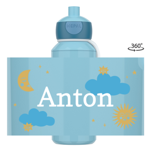 Mepal pop-up Trinkflasche Campus mit Wolken, Mond, Sternen und Sonne