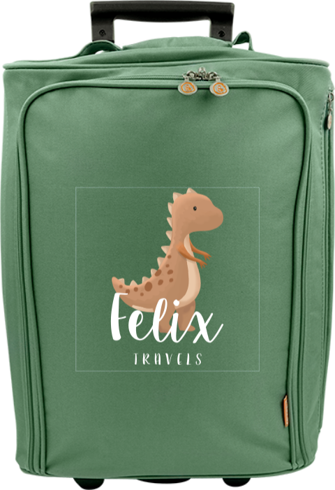 Personalisierter Trolley mit Namen und Dino