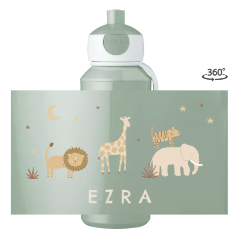 Mepal pop-up Trinkflasche Campus mit Dschungeltieren, Sternen und Mond