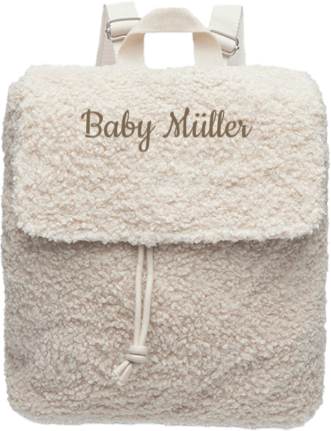 Flauschiger Teddyrucksack personalisierbar zur Babyparty