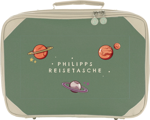 Cooler Kinderkoffer mit Namen und Planeten