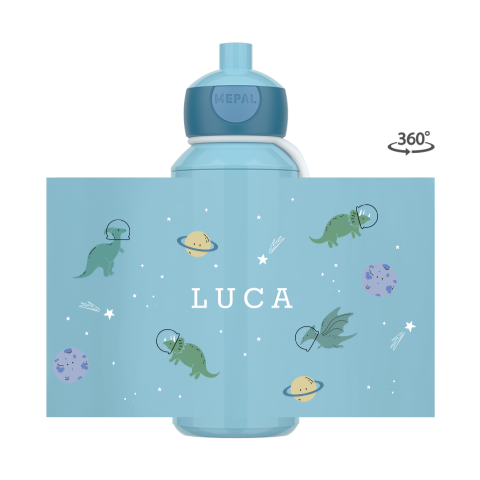 Mepal pop-up Trinkflasche Campus mit Dino im Weltraum