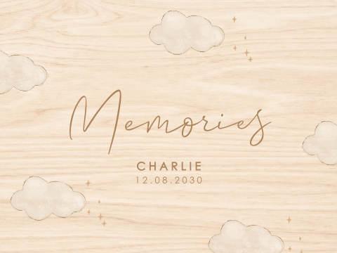 Schöne Memorybox als Geschenk zur Geburt mit Himmel Motiv