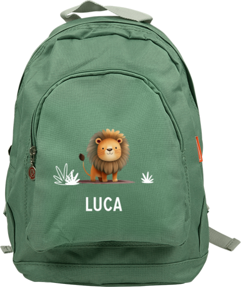 Rucksack Junior mit niedlichem Löwen und Namen 