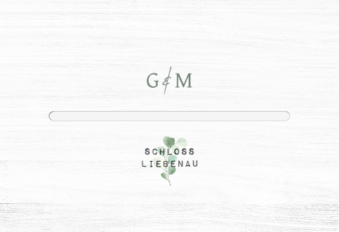 Kartenbox Hochzeit mit Initialen und Eukalyptuszweig