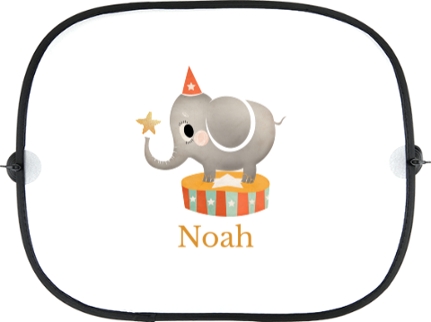 Niedlicher Auto Sonnenschutz mit kleinem Zirkuselefanten