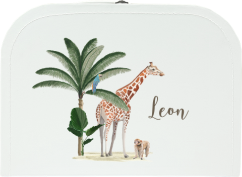 Personalisierbarer Koffer für Kinder mit Namen und Giraffen Motiv