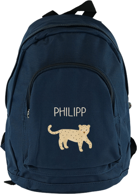 Kinderschultasche mit Namen und Leopard