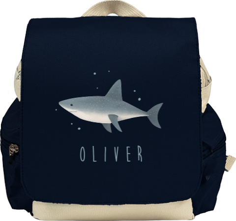 Rucksack mit Hai und Namen