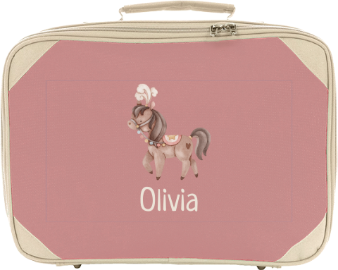 Personalisierter Kinderkoffer mit Namen und Pferd