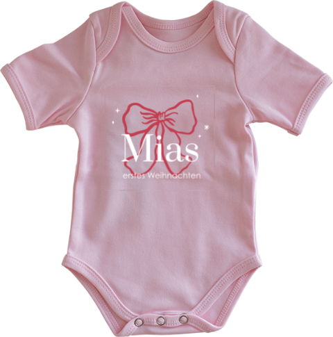 Baby Body Weihnachten mit Schleife und Namen