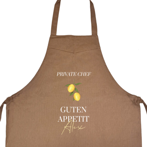 Personalisierte Kochschürze mit Zitrone