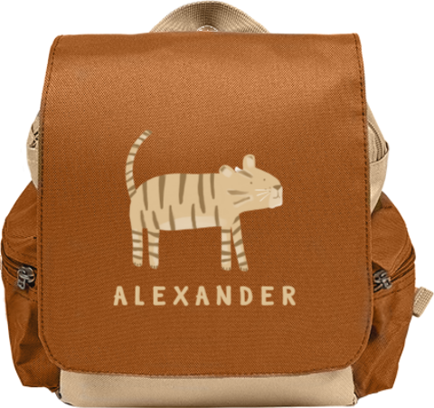Rucksack Adventure mit Name und cooler Tiger