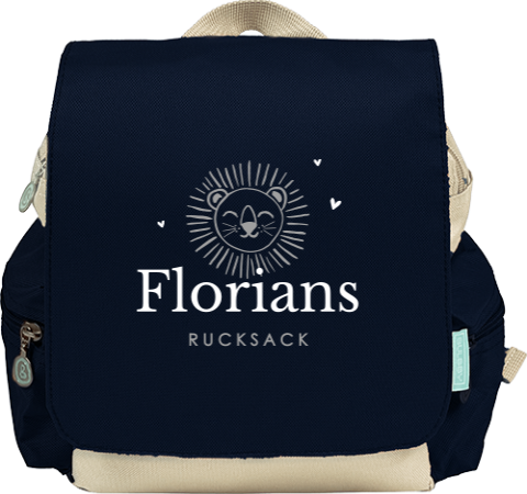 Rucksack mit Löwe und Name