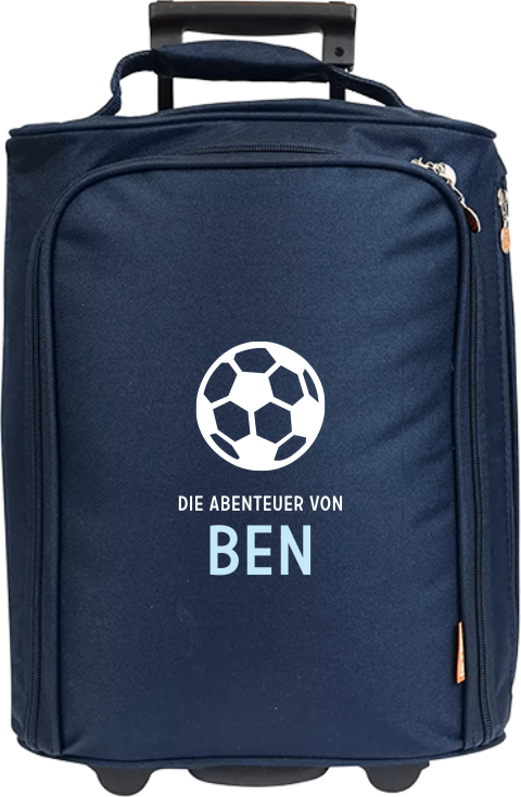 Schlichter Trolley mit Fußball und Namen