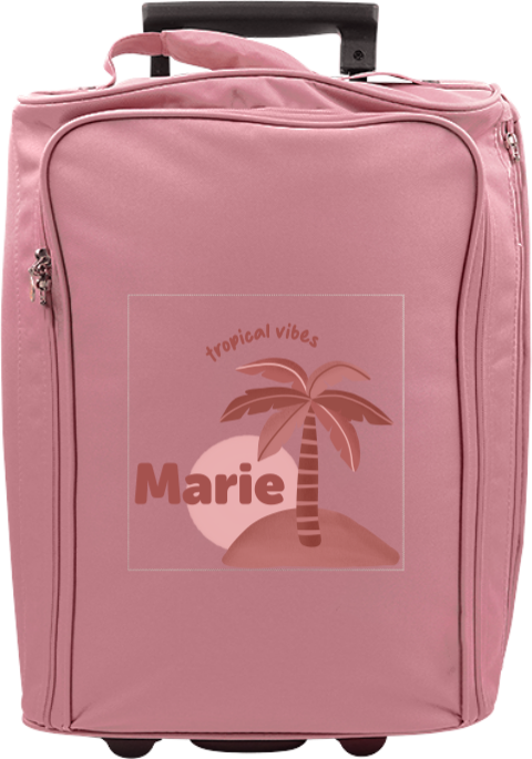Kindertrolley mit Namen und tropischer Insel