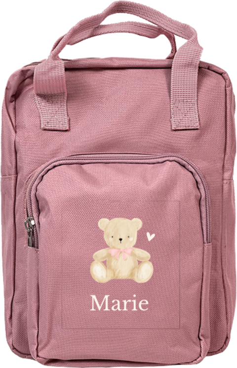 Niedlicher Rucksack mit Teddy und Namen
