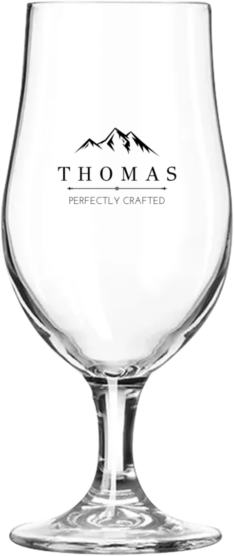 Elegantes personalisiertes Bierglas mit klassischer Gravur