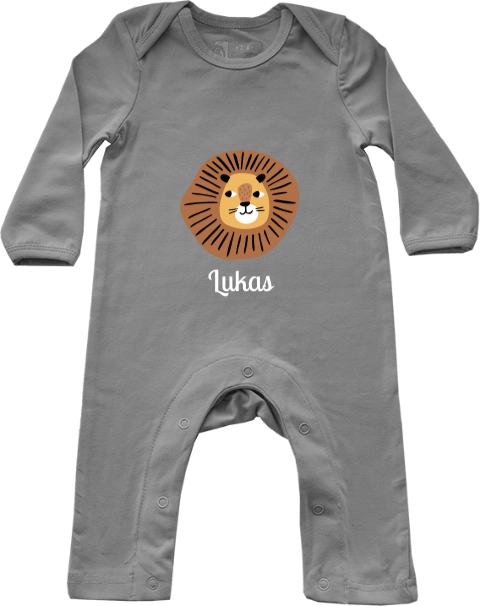 Personalisierbarer Baby Strampler mit Löwen Motiv